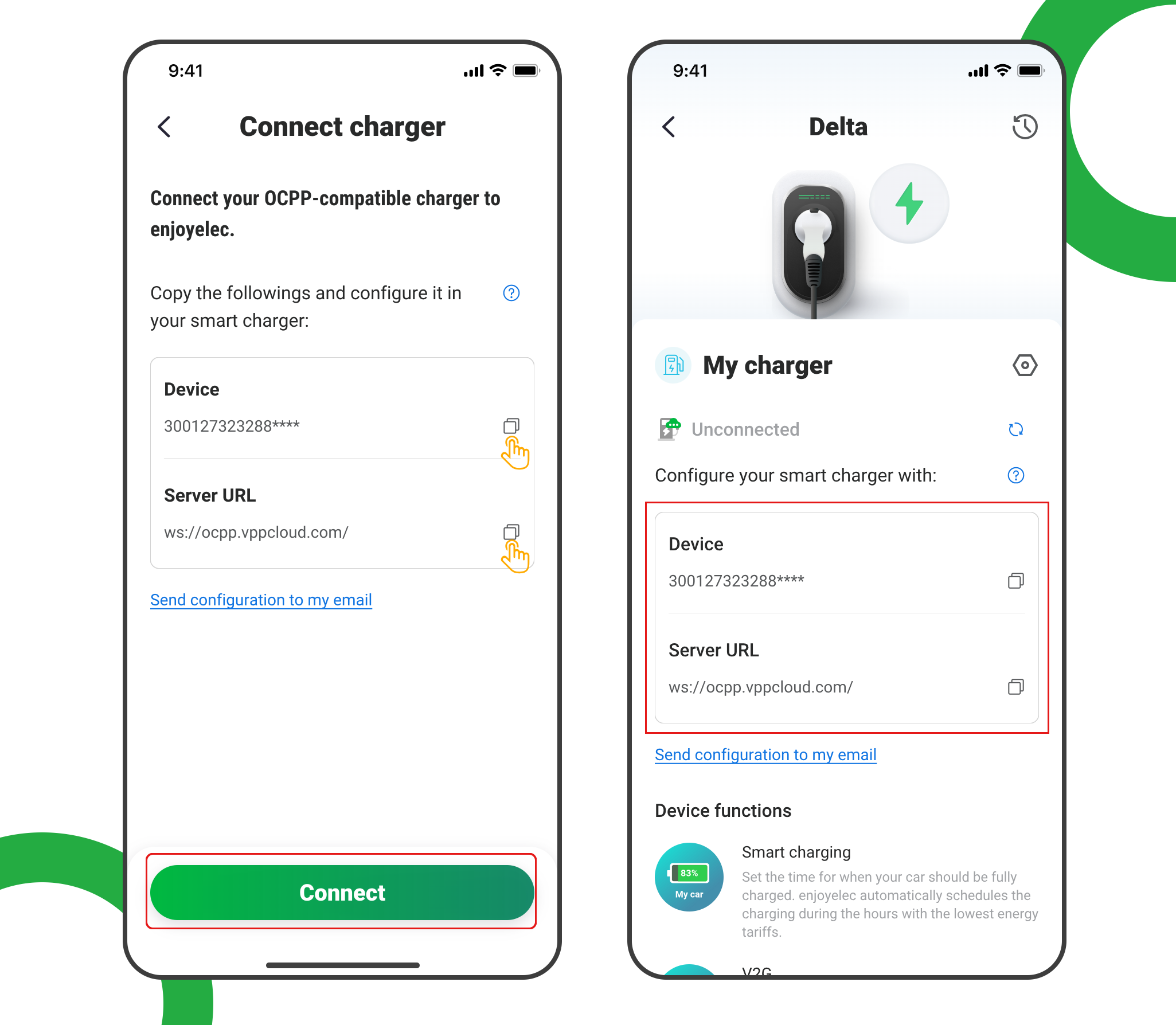 Delta charger and enjoyelec App