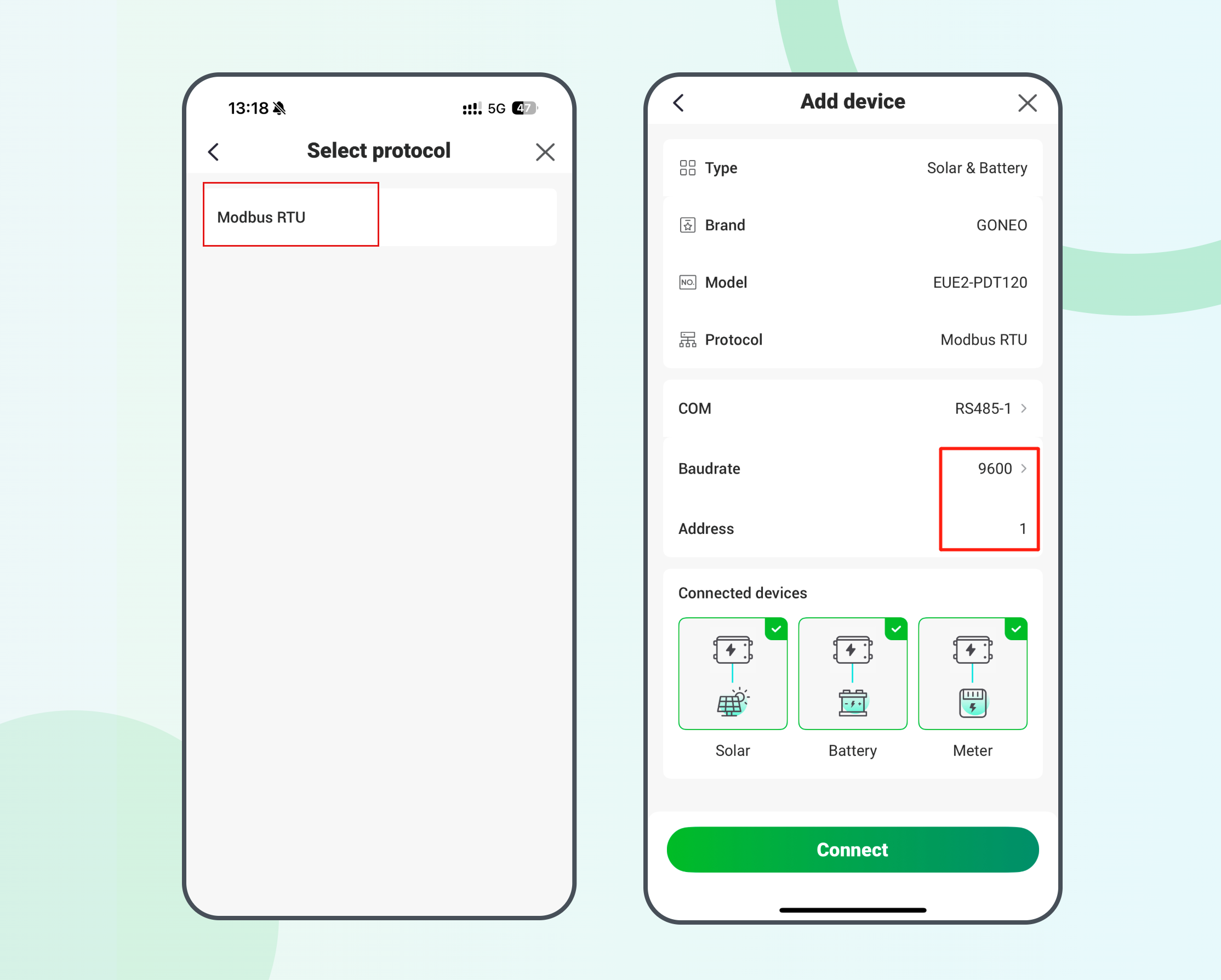 Configuration des onduleurs GONEO série EUE2-PB/PDT - ModbusRTU - enjoyelec