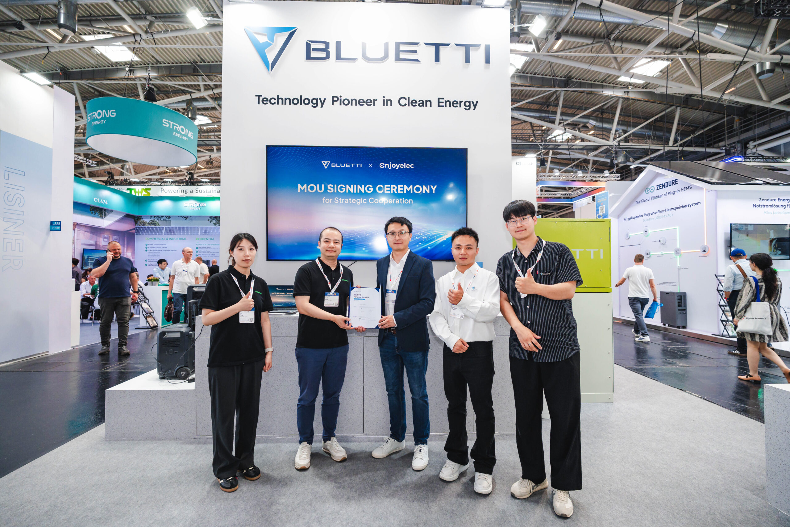 enjoyelec and BLUETTI signed a strategic MOU at the Intersolar2026 enjoyelec and BLUETTI strategic partnership for Home Energy Management System integration at Intersolar 2026