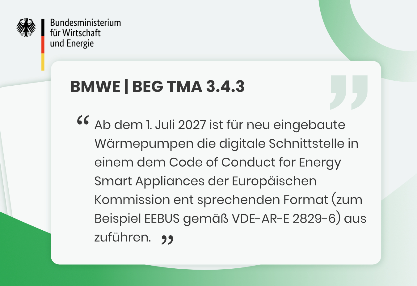 BEG digital interfaces and EEBUS